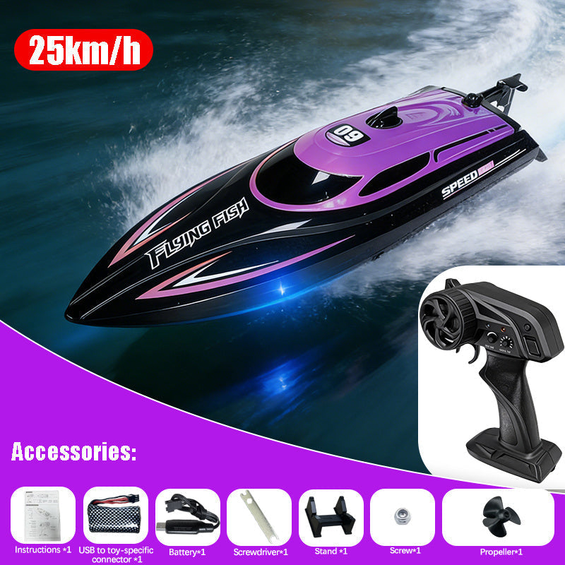 RC Speedboat 30KM/H with LED Night Navigation Lights with the Listed Color, Size or Set Options for Everyday Use