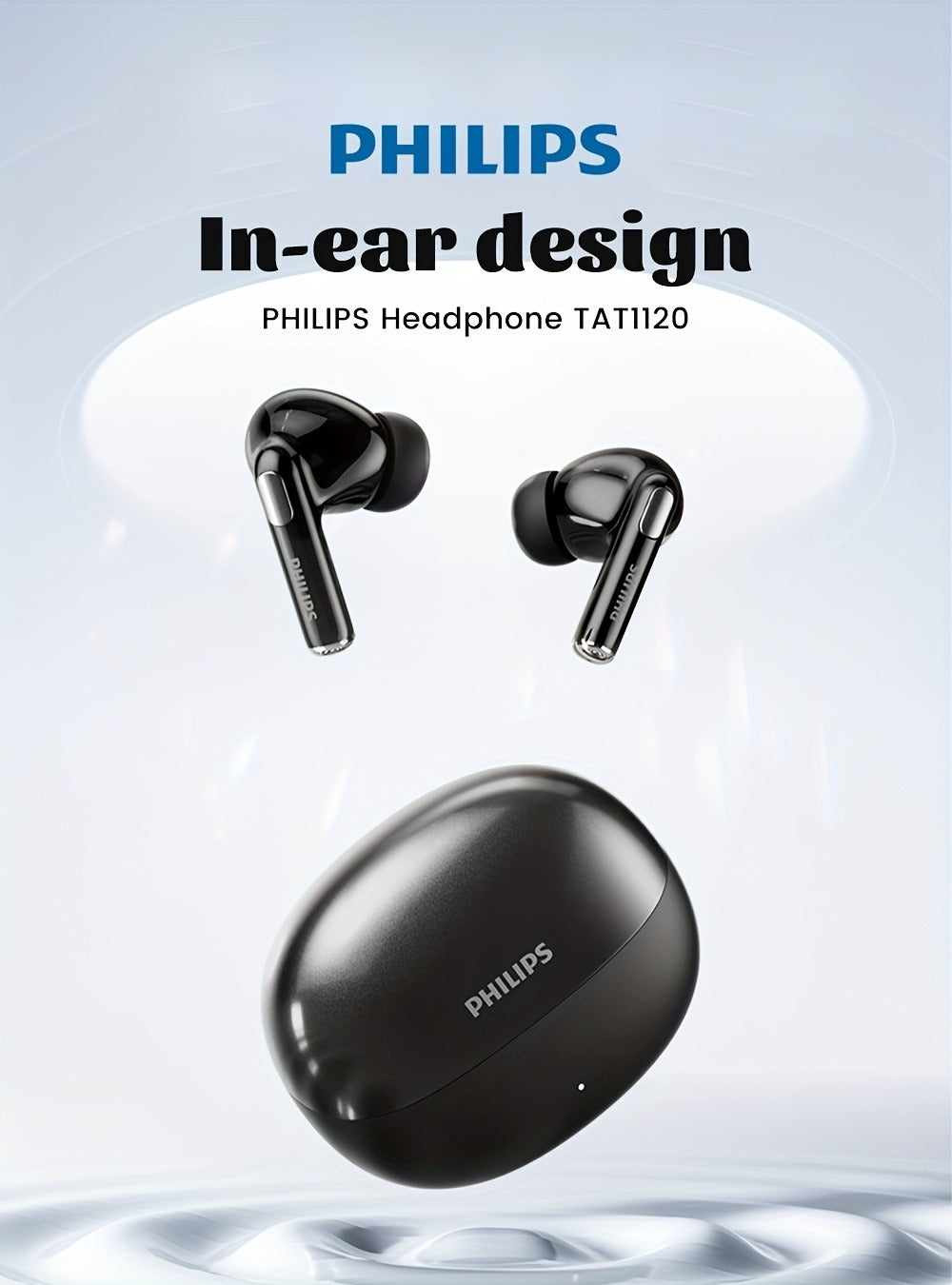 Wireless Earbuds Philips Bluetooth 6.0 Semi-Open Back with Rechargeable Case in White or Black