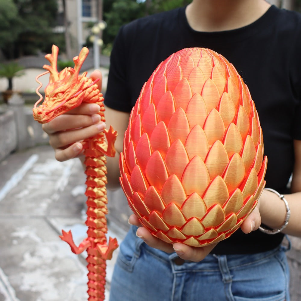 Dragon Egg Gift Set 3D Printed, 7.09in Scaled Egg + 23.62in Large Dragon with the Listed Color, Size or Set Options for Everyday Use