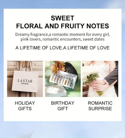 Mini Perfume Set for Women 8 Piece Gift Box Woody Floral Fruity Fragrance Sampler Kit Long Lasting TSA Compliant Travel Friendly 0.81oz Each
