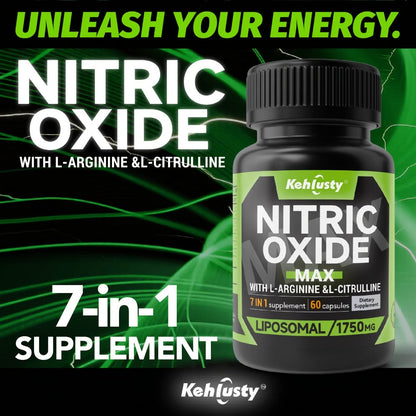 L-Arginine & L-Citrulline Supplement 7-in-1 with Maca Root, Beetroot & Nitric Oxide Booster - Stamina