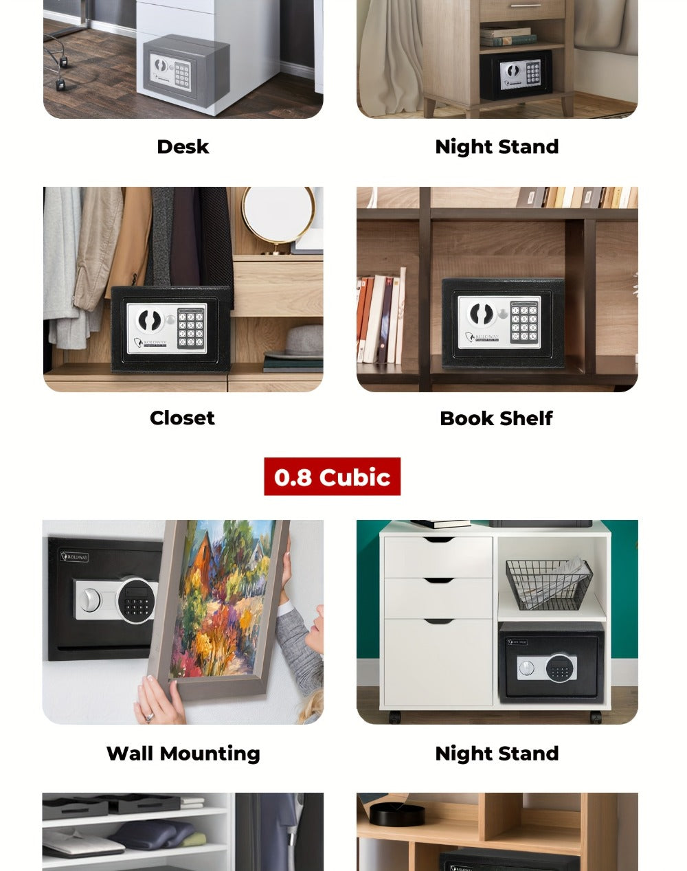 Fireproof Safe Box with Keyboard Lock, ROLOWAY Home & Office Security Safe with Fireproof Bag, Multiple Sizes