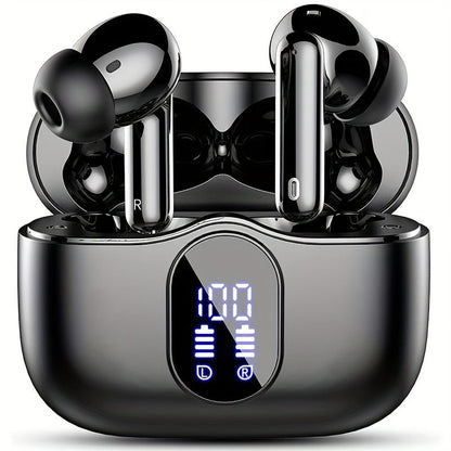 Wireless Earbuds Bluetooth 5.3 with Call Noise Reduction Mic, LED Display Case and Eight Color Options