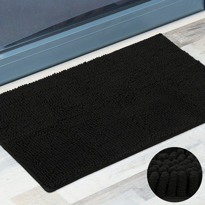 Chenille Doormat Absorbent Non-Slip Washable Indoor Outdoor Mat – Soft Shaggy Entryway Rug for Muddy Paws