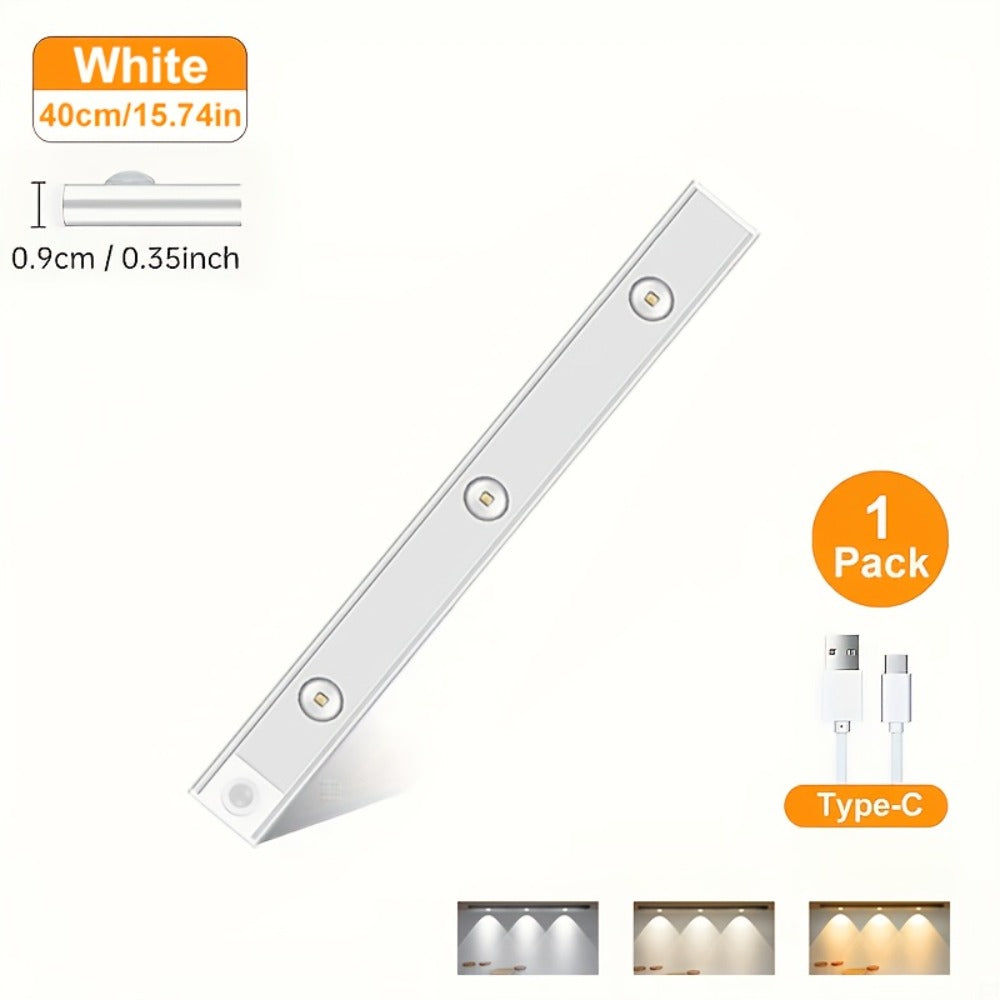 LED Motion Sensor Light USB-C Rechargeable 3 Color Temperatures Stepless Dimming Wireless for Entryways, Bedrooms and Living Spaces