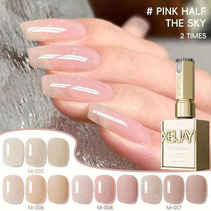 Gel Nail Polish 4-Piece Nude-Pink Frame-Bottle Set with Opaque Shades 05, 06, 08 and 17 for Manicures