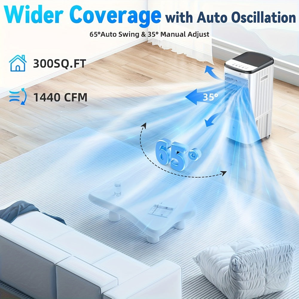 Outdoor Air Cooler 3-in-1 Evaporative Cooler Fan with Misting Humidifier 2.9 Gal Large Tank for Grilling, Camping and Outdoor Meals