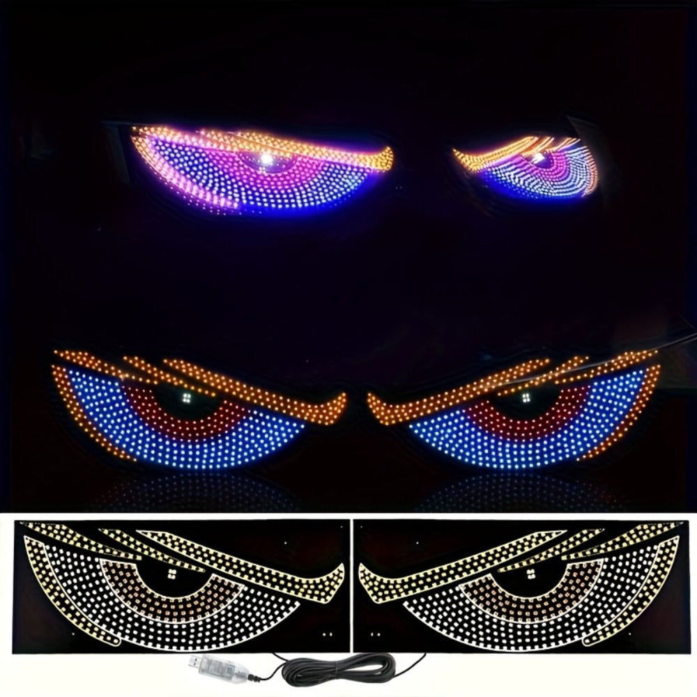 Devil Eye LED Rear-Window Accent Light Pair with USB Power, 14 Modes and Red, Yellow and Blue Output