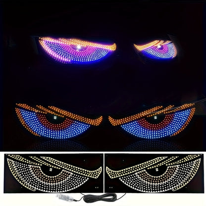 Devil Eye LED Rear-Window Accent Light Pair with USB Power, 14 Modes and Red, Yellow and Blue Output