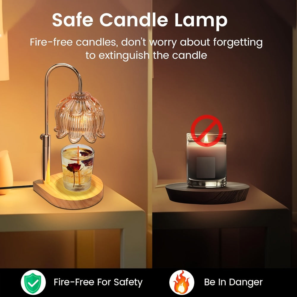 Candle Warmer Lamp Adjustable Height Dimmable Flameless Scented Wax Melt Vintage Iron for Everyday Face, Beard and Body Grooming