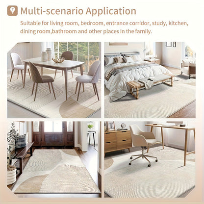 Velvet Area Rug 850G Floral Washable Soft Carpet Retro Design Living Room Dining Room Bedroom Floor Mat Vibrant Color Multi-Size