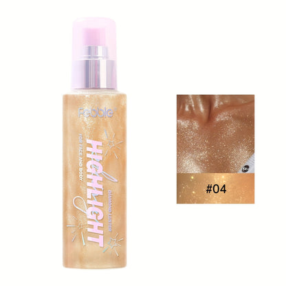 Body Glitter Spray Shimmer Long Lasting Lightweight Non Greasy Luminous Radiant Glow for Body Face Hair Women Festival Party Everyday Wear 4