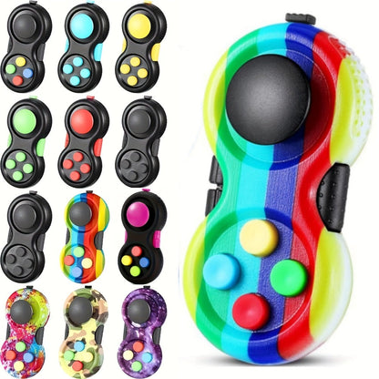 Handheld Fidget Controller Toy with Buttons, Roller, Switch and Seven-Color Checkout Assortment