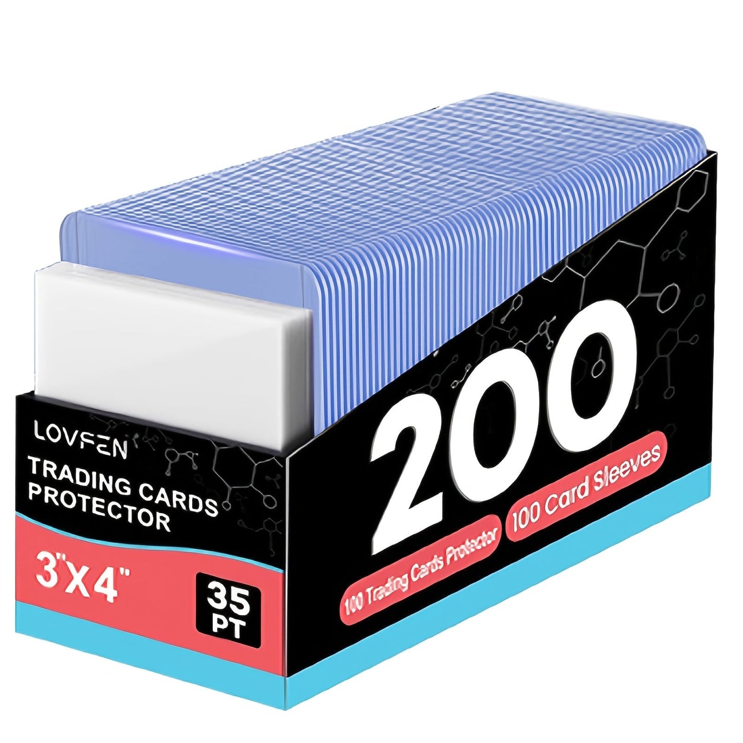 Card Toploads & Sleeves 3x4 Hard Plastic Combo – 100/200/500/2000 Count Regular Top Loading Card Holders for Baseball Football Sports