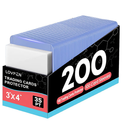 Card Toploads & Sleeves 3x4 Hard Plastic Combo – 100/200/500/2000 Count Regular Top Loading Card Holders for Baseball Football Sports