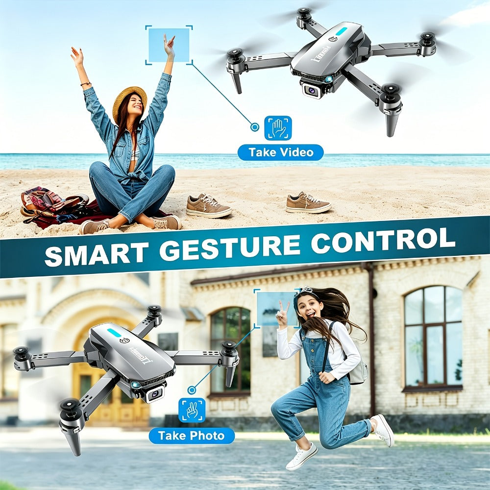 Foldable HD Camera Drone Free Storage Bag USB-C Charging 3D Flips Single or Dual Camera Built-in Screen Remote