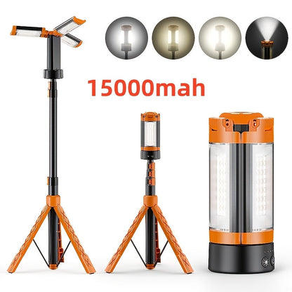 Rechargeable Camping Light with Stand 15000mAh 20000mAh High Capacity LED Tent Lamp – Portable Battery Powered Lantern for Camping Hiking