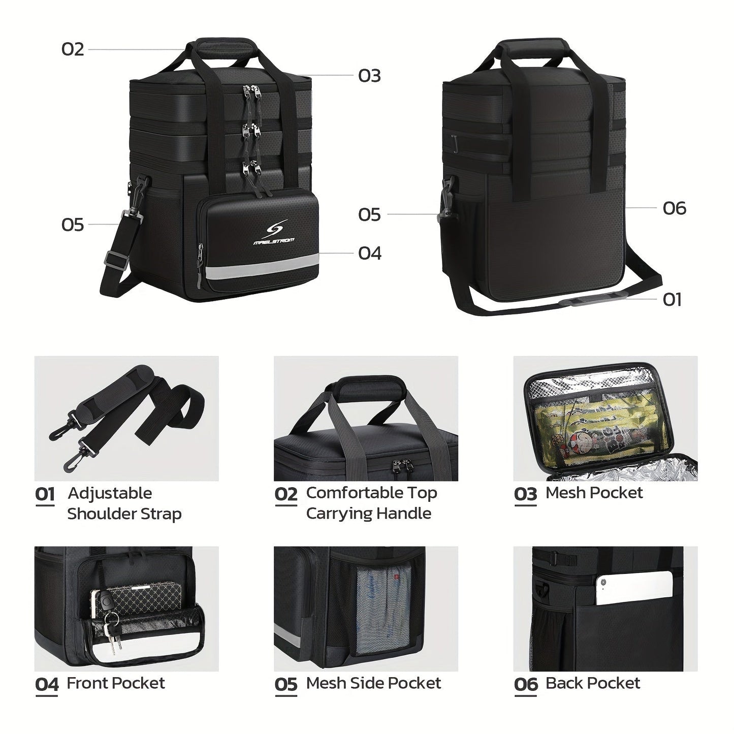 Insulated Lunch Bag | Leakproof Cooler Tote Work School Meal Prep