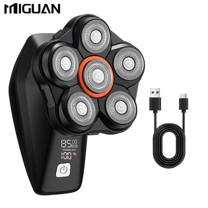 Men's Electric Head Shaver 9-Blade Bald Head Machine USB Rechargeable, 5-in-1 Grooming Kit with Hair