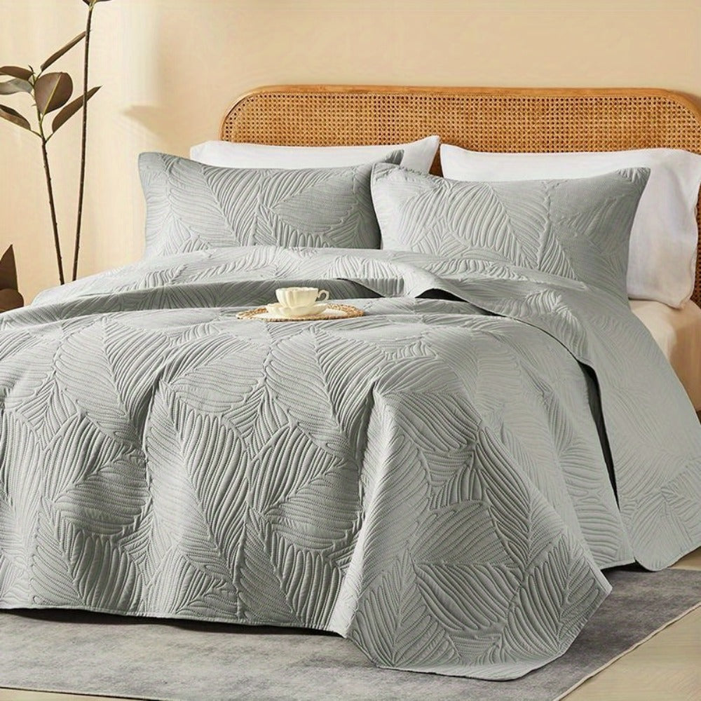Quilt Set 2-3pcs – Lightweight Microfiber Bedspread Coin Pattern Coverlet All Seasons Twin Full Queen King Cal King