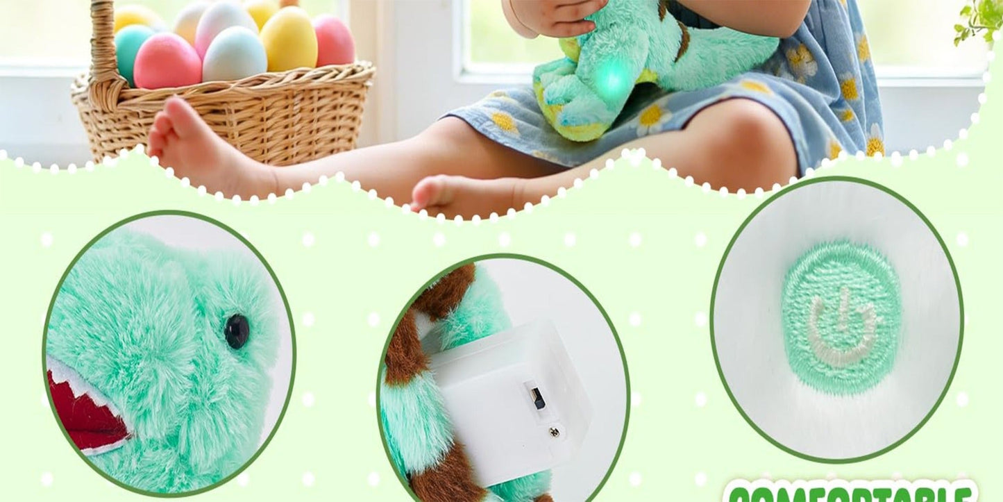 Plush Toy Light-Up Tyrannosaurus Rex with Music or No-Music choices Choices and Soft Fabric