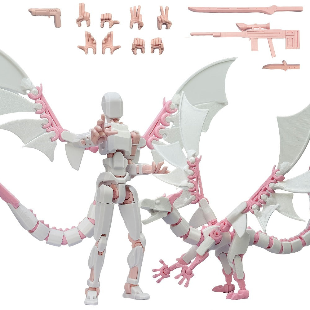 3D Printed Dragon Figurine 2-Piece Set for Garden, Patio and Yard Use, with the Listed Configuration