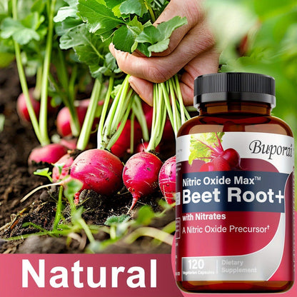 Dietary Supplement Beet Root Capsules with listed Nitrates, Black Pepper and Antioxidants, 120 Count