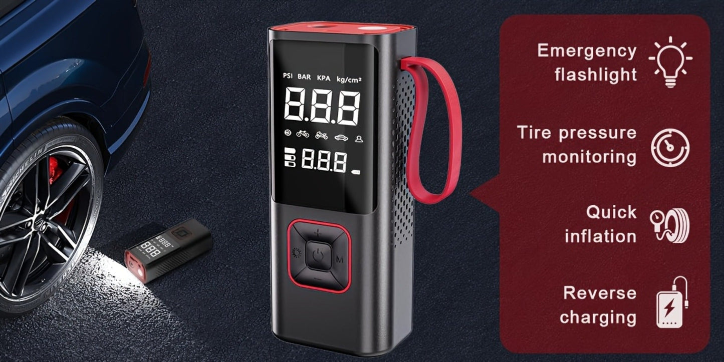 Portable Tire Inflator Air Compressor - 160 PSI 20000mAh Cordless Tire Pump 4X Faster with LED Light for Car