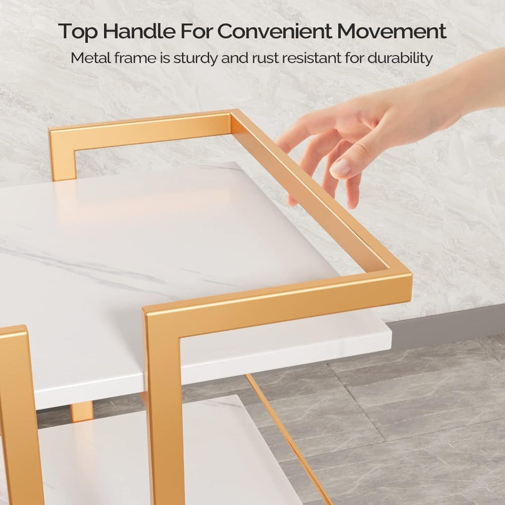 Three-Shelf Rolling Salon Trolley with Side Handles, Locking Casters and Four Color Configurations