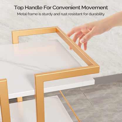 Three-Shelf Rolling Salon Trolley with Side Handles, Locking Casters and Four Color Configurations