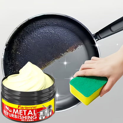 Metal Polishing Paste with Sponge Chrome & Stainless Steel Polish Gloss Agent No Residue for Entryways, Bedrooms and Living Spaces