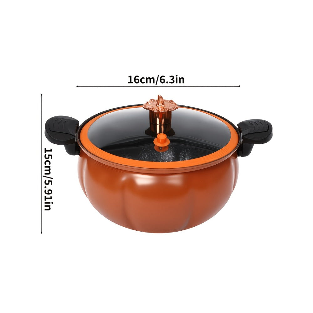Non-Stick Soup Pot with Twist-Lock Handle | Large Capacity Stew Pot Compatible with Gas Stove Induction Cooker Open Fire | Multi-Function