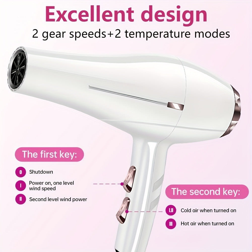 Handheld Hair Dryer with Six Color and Accessory-Package Selections, Rear Intake and Inline Plug Control