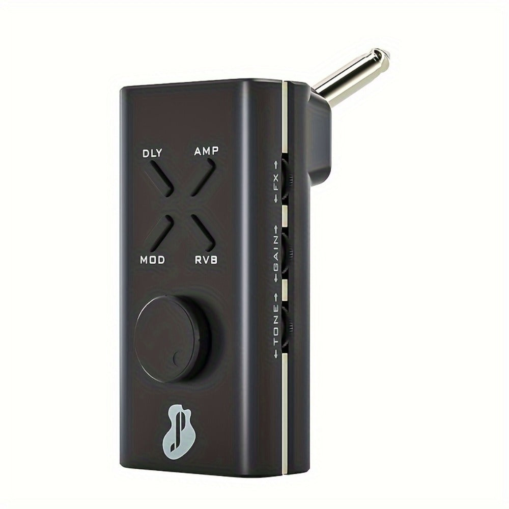JUSTPRO Pocket Guitar Headphone Amp with 6 Amp Modules and 24 Guitar Effects for Bedside Audio, Alarms and Room Entertainment