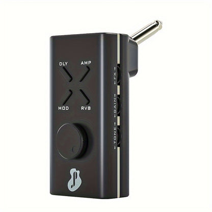 JUSTPRO Pocket Guitar Headphone Amp with 6 Amp Modules and 24 Guitar Effects for Bedside Audio, Alarms and Room Entertainment