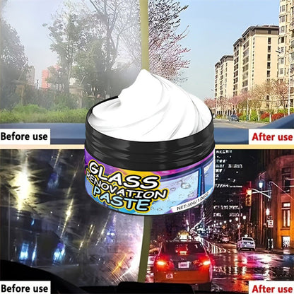 Car Glass Polishing Compound 30g – Windshield & Rearview Mirror Scratch Remover, Brightening Polish with Protective Coating for Auto Glass