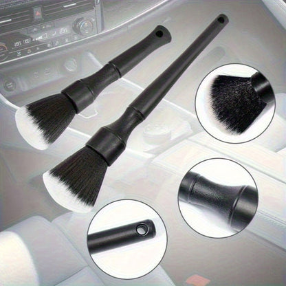 Car Interior Cleaning Brush Set – 5pcs Soft Bristle Detailing Brushes for Dashboard, Vents & Instrument Panel, Non-Shedding, Black
