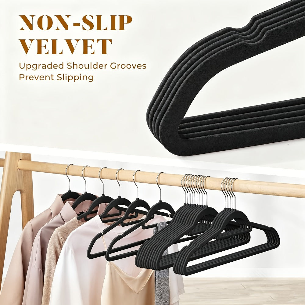 Velvet Hangers Non-Slip Slim Space Saving Clothes Hangers, Premium Flocked Suit Hangers for Closet Organization