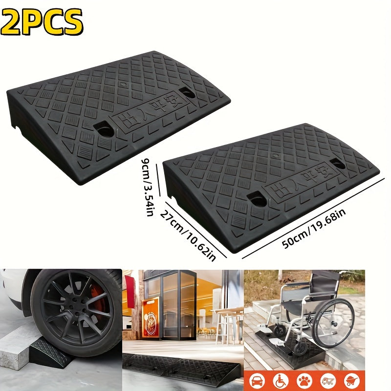 Curb Ramp Plastic Portable for Car SUV Motorcycle Bike Wheelchair Scooter Driveway Sidewalk for Entryways, Bedrooms and Living Spaces