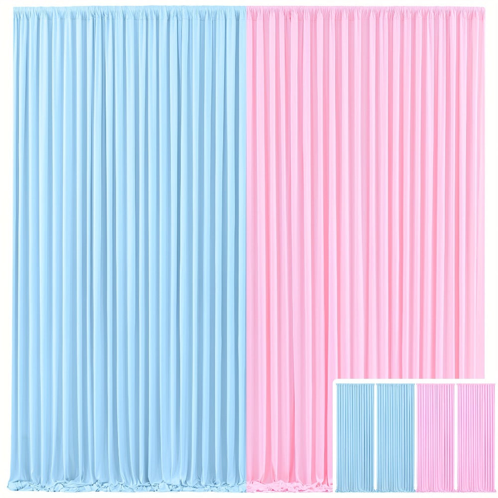 Blackout Backdrop Curtain 4 Pack 5x10 Ft - Heavyweight Nonwoven, Wrinkle-Resistant for Entryways, Bedrooms and Living Spaces
