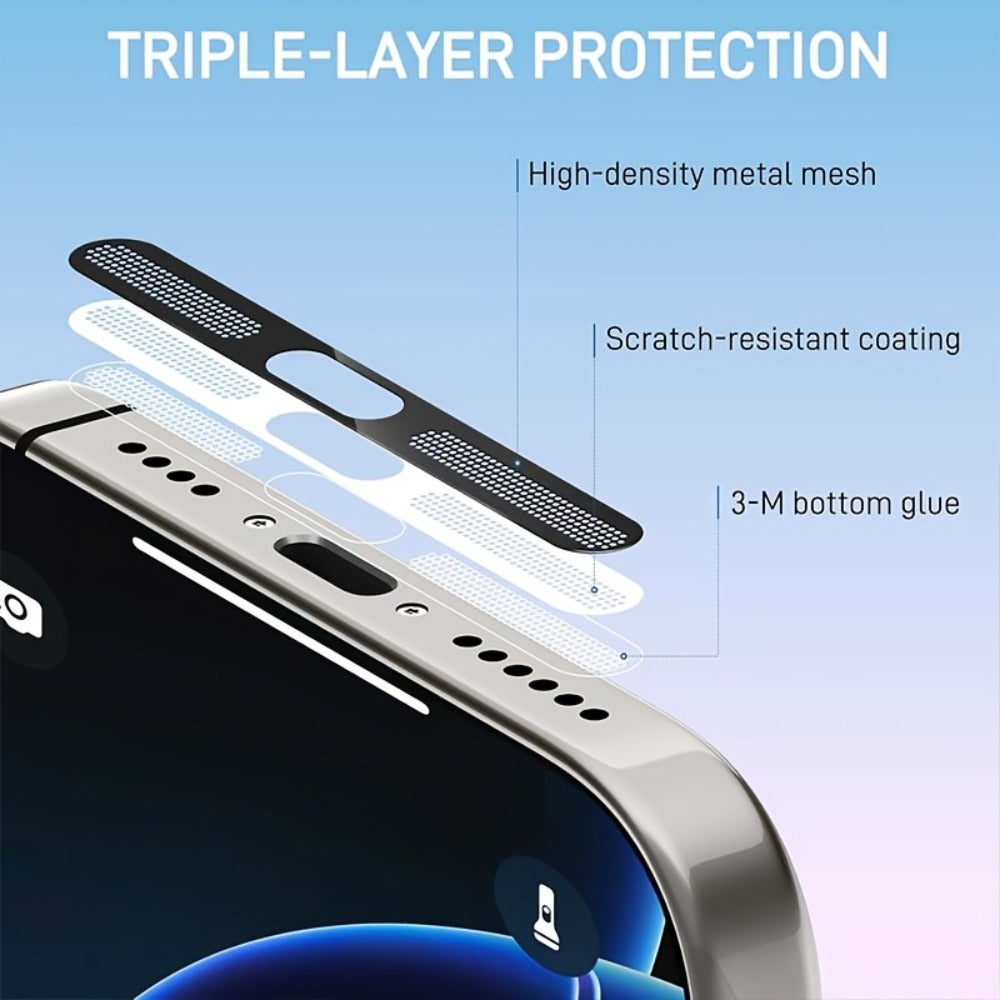 Metal Speaker Dust Mesh for iPhone 2-Pack – Anti-Dust Cover Sticker, Dustproof Mesh Net for Speaker & Earpiece, Multiple Colors