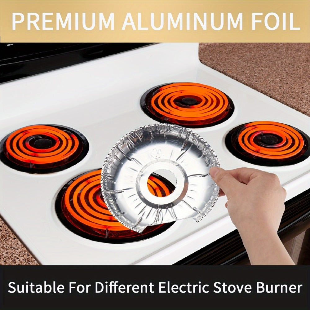 Aluminum Stove Burner Liners 50 Pack for Entryways, Bedrooms and Living Spaces, with the Listed Configuration