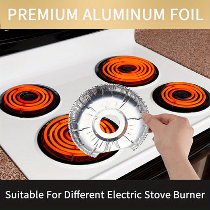 Aluminum Stove Burner Liners 50 Pack for Entryways, Bedrooms and Living Spaces, with the Listed Configuration
