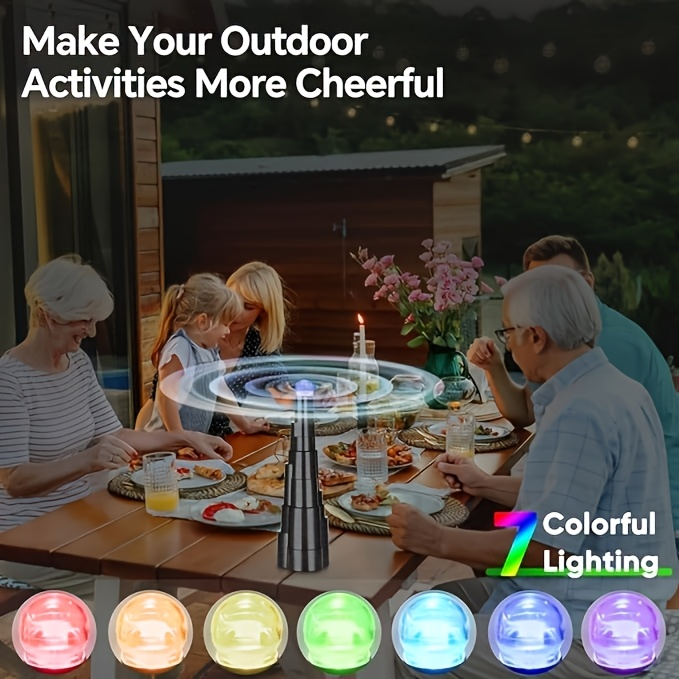 Fly Fan for Table 4 Pack - USB Rechargeable Fly Fan with LED Lights with the Listed Color, Size or Set Options for Everyday Carry