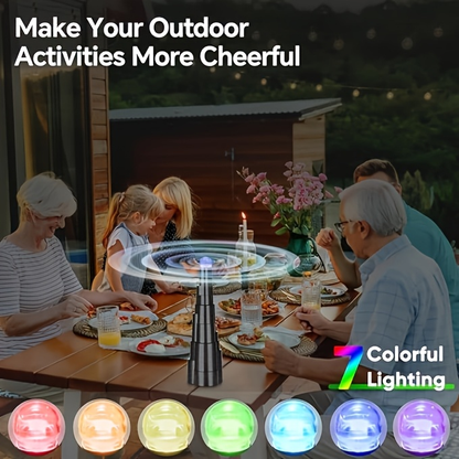Fly Fan for Table 4 Pack - USB Rechargeable Fly Fan with LED Lights with the Listed Color, Size or Set Options for Everyday Carry