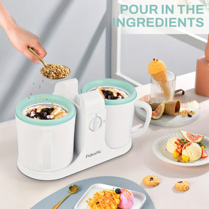Ice Cream Maker 1 Quart Homemade Ice Cream Machine for Serve Frozen Yogurt Smoothies Gelato for Entryways, Bedrooms and Living Spaces