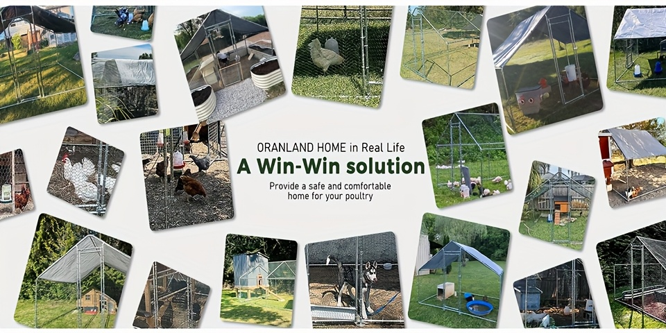 Metal Chicken Run Outdoor Poultry Cage Large Walk-in Enclosure for Chickens Ducks Rabbits for Garden, Patio and Yard Use