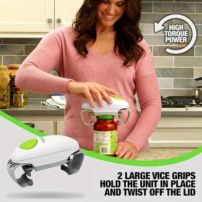 Electric Jar Opener for Elderly & Weak Hands – One-Touch Auto-Off, High Torque Battery-Powered Jar Lid Opener with Ergonomic Design