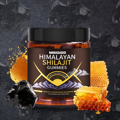 Himalayan Shilajit Gummies with Manuka Honey, Fulvic & Humic Acids, Sucrose-Free Natural Formula for Energy