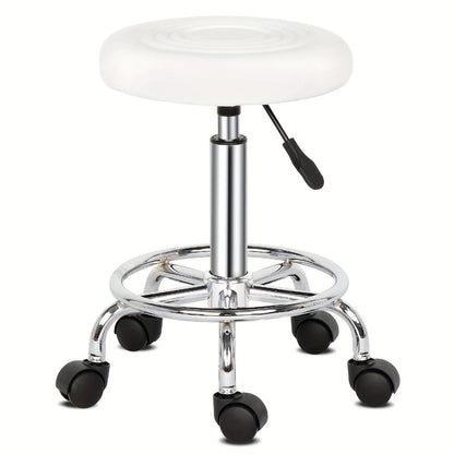 360 Swivel Bar Stool with Footrest Round Cushioned Sponge Seat Chrome Base Counter Stool Kitchen Island Home